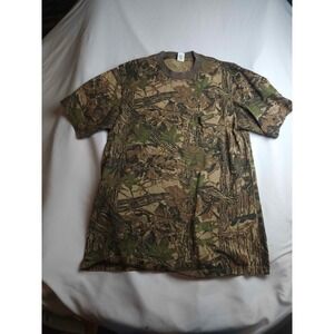 Rattlers Brand Realtree Camo Pocket T-Shirt Mens XL Brown Green Cotton Hunting